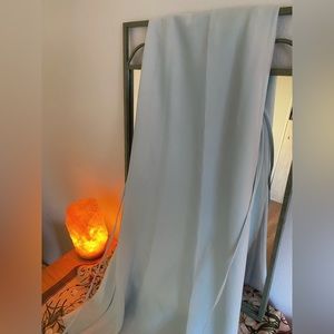 Blue satin maxi skirt